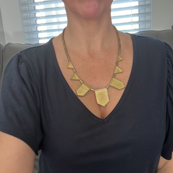 Black and gold enamel statement necklace - Picture 3 of 5